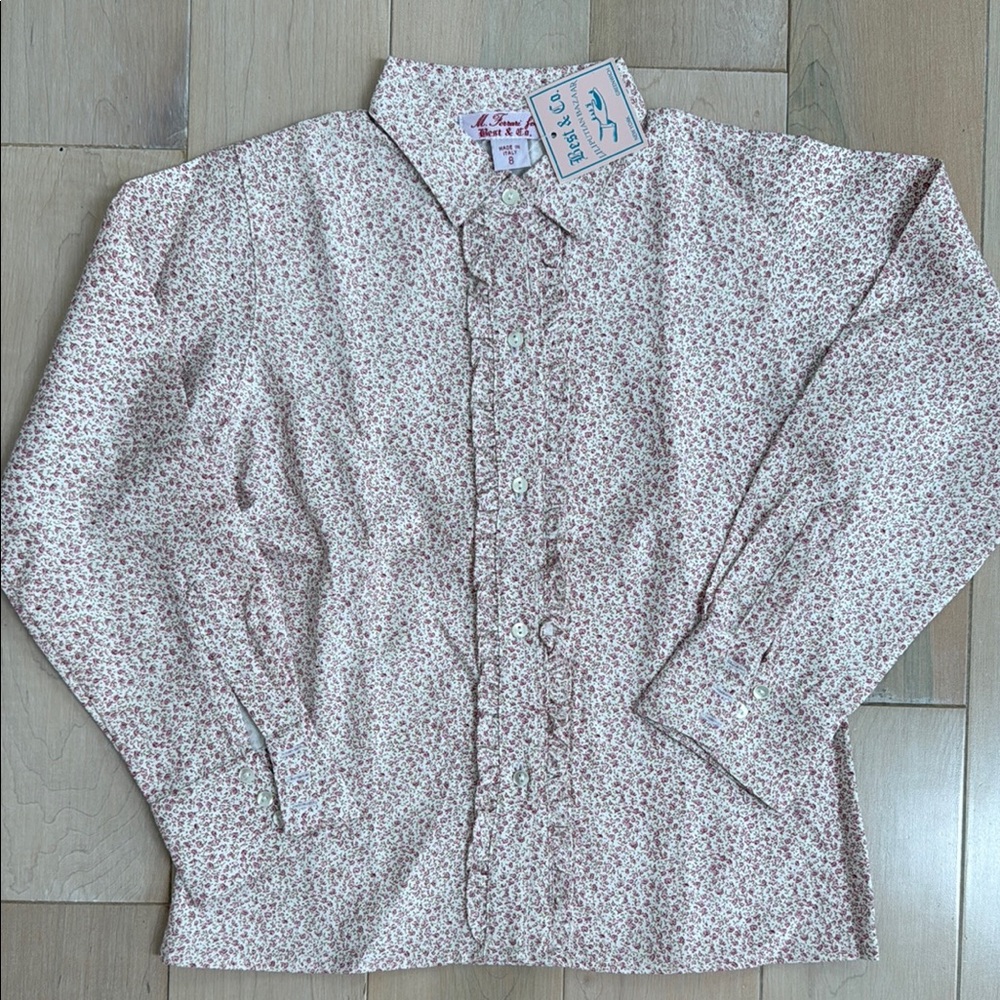 M. Ferrari Best & Company Italy vintage floral soft cotton blouse shirt